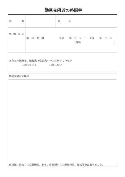 勤務先付近の略図等の見本と書き方【帰化申請】勤務先付近の略図等